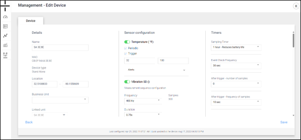 Management Edit Device Management Edit Device